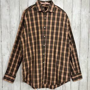 TailorByrd Long Sleeve Plaid Collared Button Down Casual Shirt XL